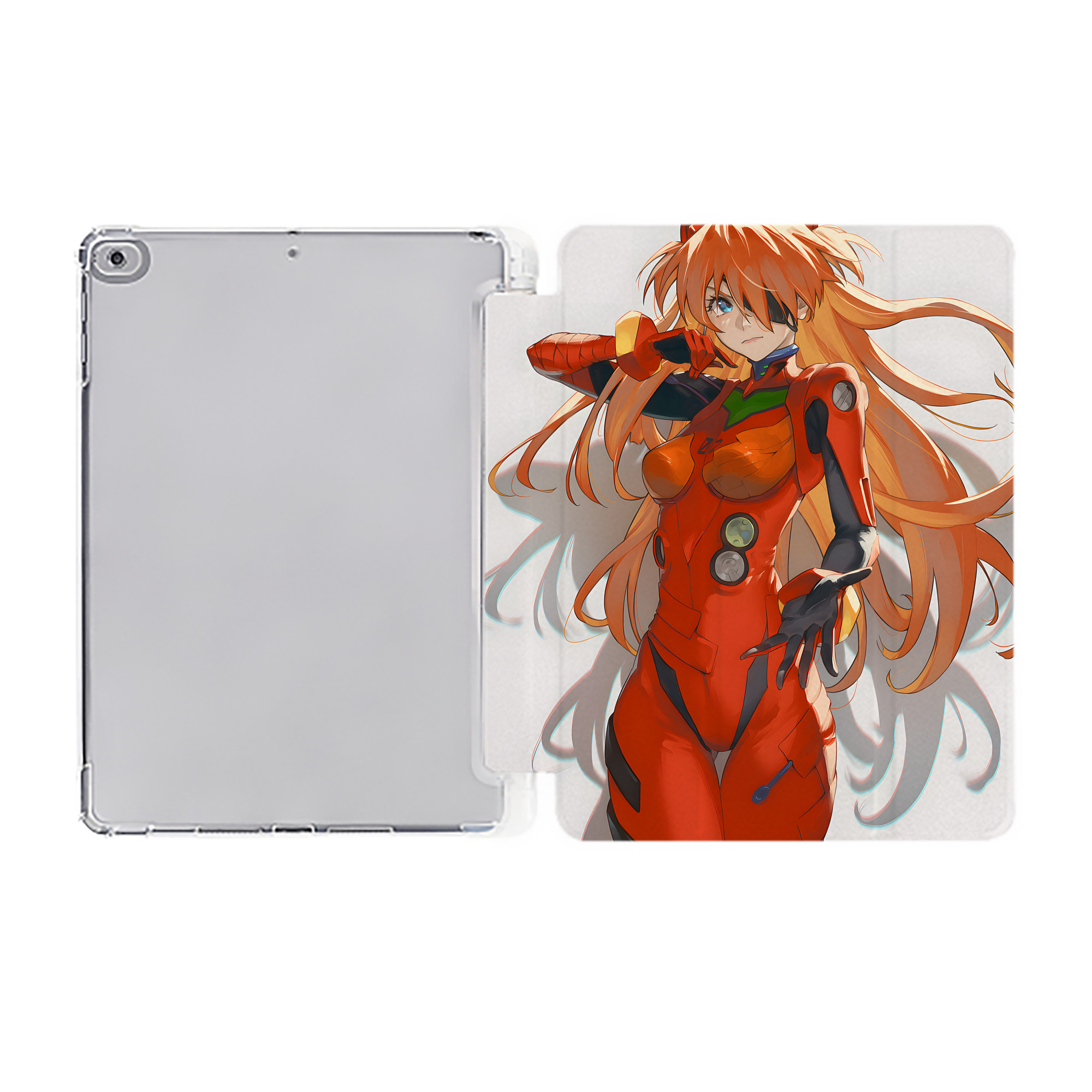 （画像用） EVA 新世紀エヴァンゲリオン IPad ケース ペン収納付き 三つ折りスタンド PUレザー×シリコン 対応機種9.5/10.5/10.9インチ